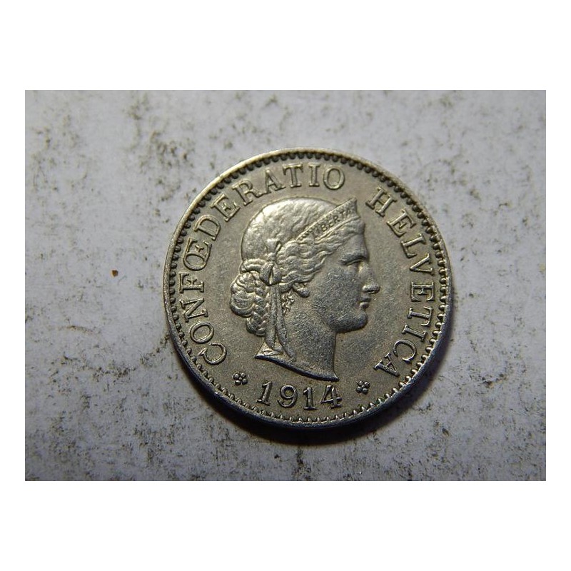 Švýcarsko 5 Rappen 1914 B XF č38518 Švýcarsko 5 Rappen 1914 B XF č38518
