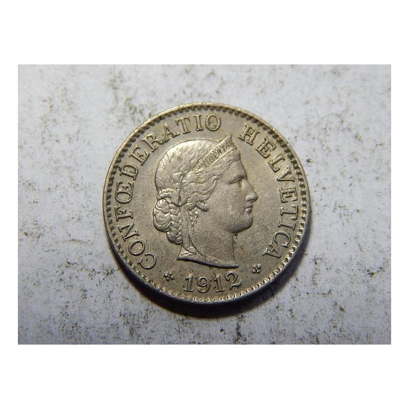 Švýcarsko 5 Rappen 1912 B XF č38529 Švýcarsko 5 Rappen 1912 B XF č38529