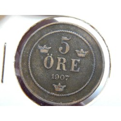 Sweden 5 Öre 1907 EB XF č00665