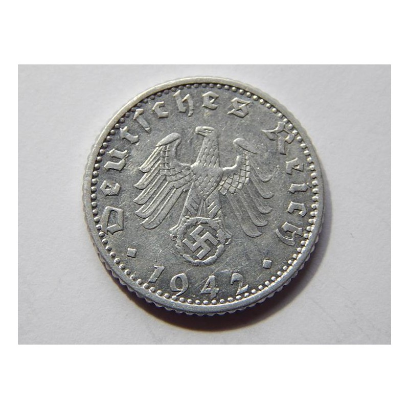 Německo 3. Říše 50 Reichspfennig 1942 A UNC č11002 Německo 3. Říše 50 Reichspfennig 1942 A UNC č11002