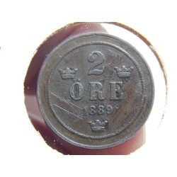 Sweden 2 Öre 1889 RR VF č00630