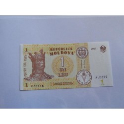 Moldavia 1 Leu 2015 Bankovka UNC stav! čABLB 