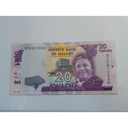 Malawi 20 Kwacha Bankovka UNC stav! čABLB 