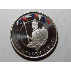 Falkland Islands 50 Pence 2002 Coronation barevná Ag PROOF č36158