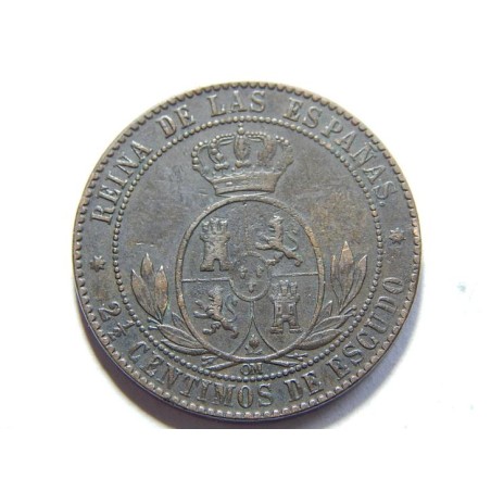 Španělsko 2 ½ Centimos 1868 OM UNC č00075