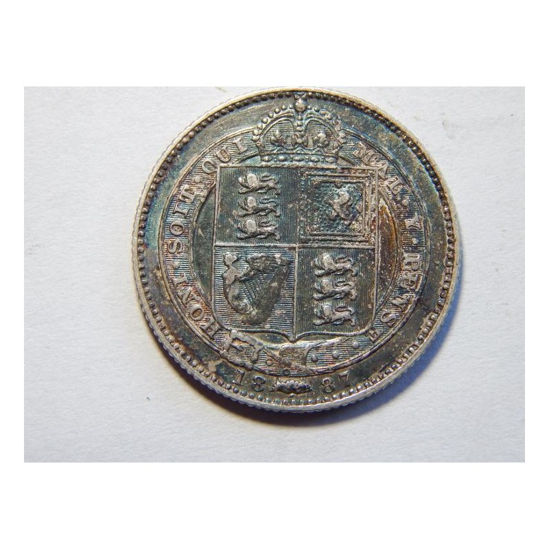 Anglie 1 Shilling 1887 Ag XF č00083 Anglie 1 Shilling 1887 Ag XF č00083
