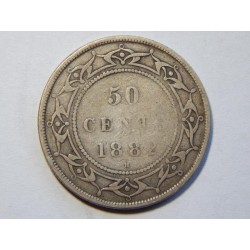 New Foundland 50 Cents 1882 H RRR Ag VF č00058