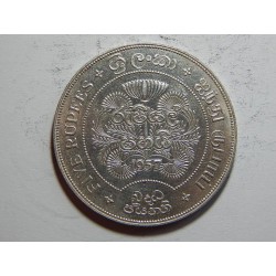 Ceylón 5 Rupees 1957 RR 28,28g Ag 925 RR UNC-BU č00085