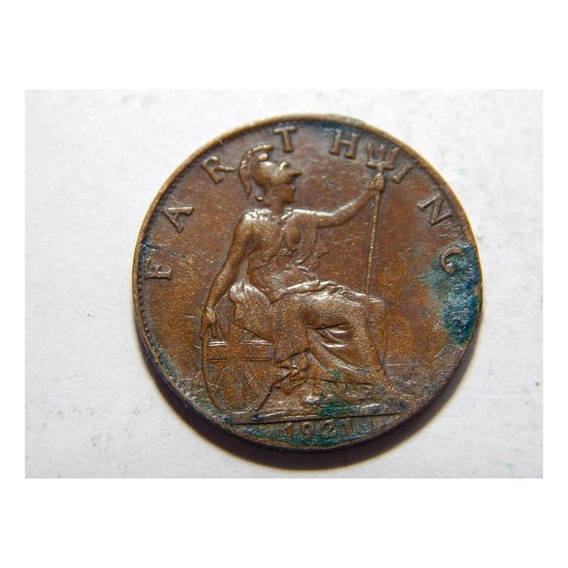 Anglie 1 Farthing 1921 XF č38289 Anglie 1 Farthing 1921 XF č38289