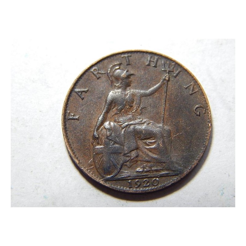 Anglie 1 Farthing 1920 XF č39195 Anglie 1 Farthing 1920 XF č39195