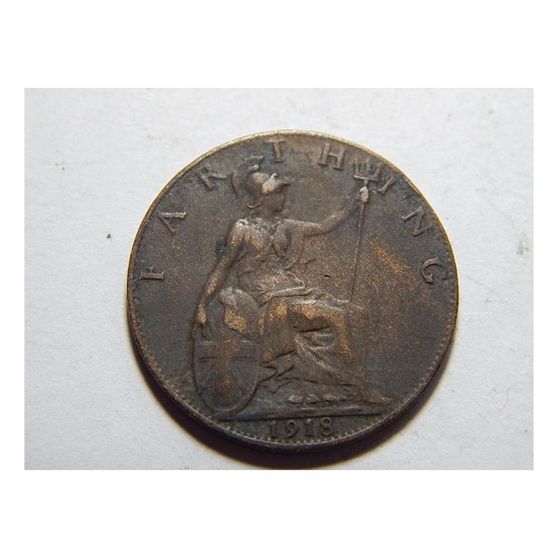 Anglie 1 Farthing 1918 XF č39163 Anglie 1 Farthing 1918 XF č39163