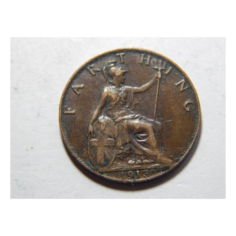 Anglie 1 Farthing 1913 XF-UNC č39179 Anglie 1 Farthing 1913 XF-UNC č39179