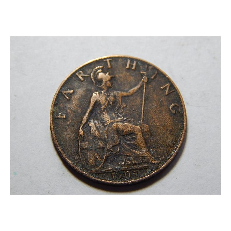 Anglie 1 Farthing 1907 XF č39157 Anglie 1 Farthing 1907 XF č39157