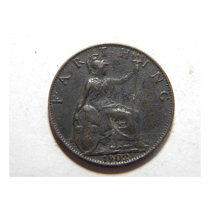 Anglie 1 Farthing 1902 XF č38316 Anglie 1 Farthing 1902 XF č38316