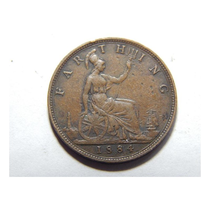 Anglie 1 Farthing 1884 XF č39161 Anglie 1 Farthing 1884 XF č39161