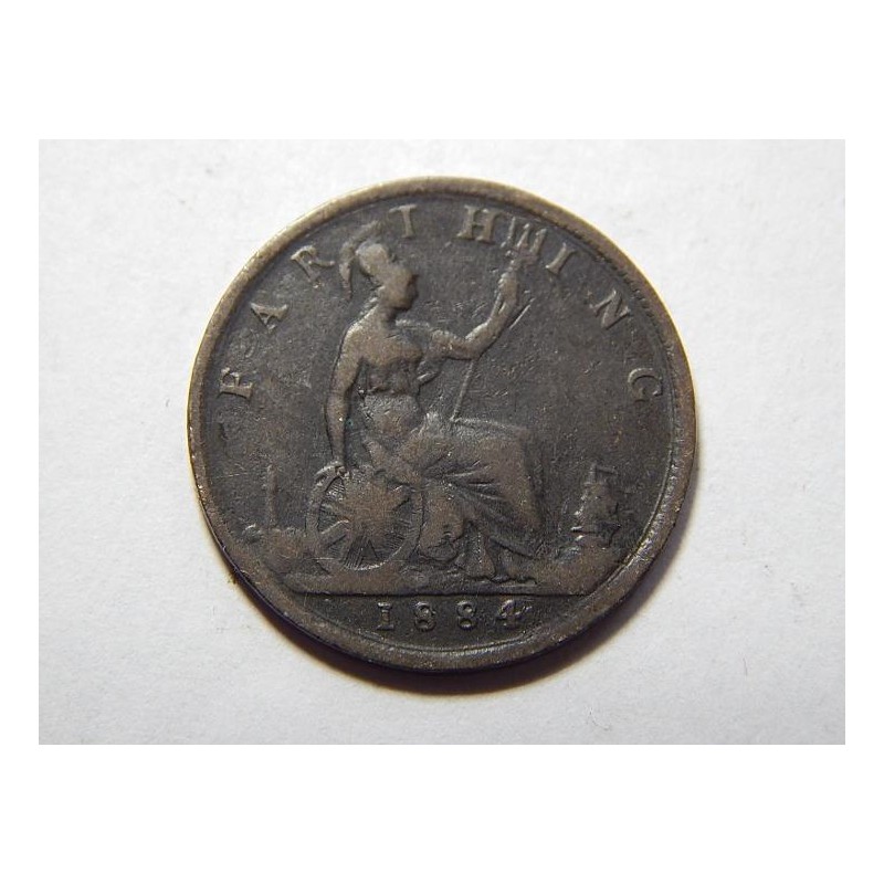 Anglie 1 Farthing 1884 VF č39140 Anglie 1 Farthing 1884 VF č39140