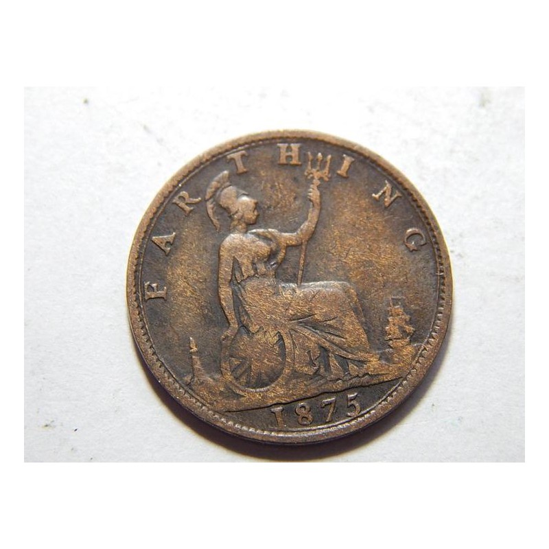 Anglie 1 Farthing 1875 VF-XF č39198 Anglie 1 Farthing 1875 VF-XF č39198