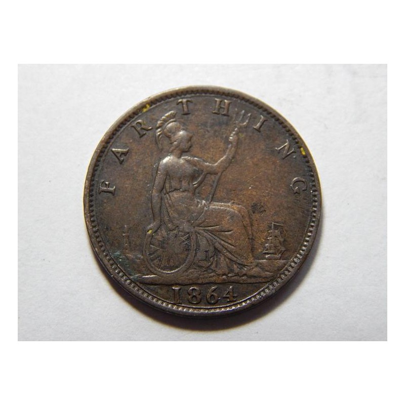 Anglie 1 Farthing 1864 XF č39146 Anglie 1 Farthing 1864 XF č39146