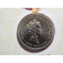 Gibraltar 2 Pounds 1986 BU ve folderu čŠU04