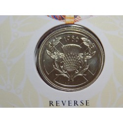 Gibraltar 2 Pounds 1986 BU ve folderu čŠU04
