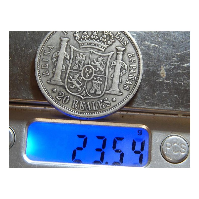 Španělsko 20 Reales 1864 NEMAGNETICKÁ KOPIE! XF-UNC č39293 Španělsko 20 Reales 1864 NEMAGNETICKÁ KOPIE! XF-UNC č39293
