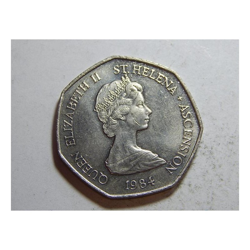 Svatá Helena 50 Pence 1984 XF-UNC č39678 Svatá Helena 50 Pence 1984 XF-UNC č39678