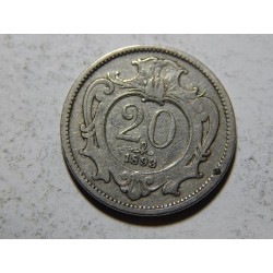 František Josef I. 20 Heller 1893 VF č20977