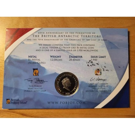 Britské Antarktidské teritoriun 2 Pounds 2022 PROOF RRRR 1950 Ex čALB