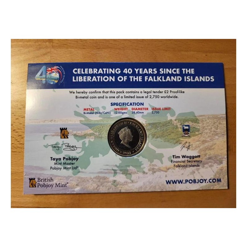 Falkland Islands 2 Pounds 2022 PROOF RRRR 2,750 Ex čALB Falkland Islands 2 Pounds 2022 PROOF RRRR 2,750 Ex čALB