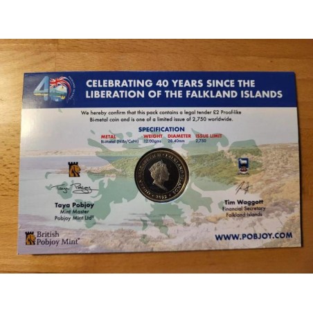 Falkland Islands 2 Pounds 2022 PROOF RRRR 2,750 Ex čALB