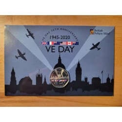 Gibraltar 50 Pence 2020 VE-Day UNC RRRR 7,500 Ex. čALB