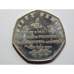 Isle of Man 50 Pence 2018 Coronation Oath UNC č39700