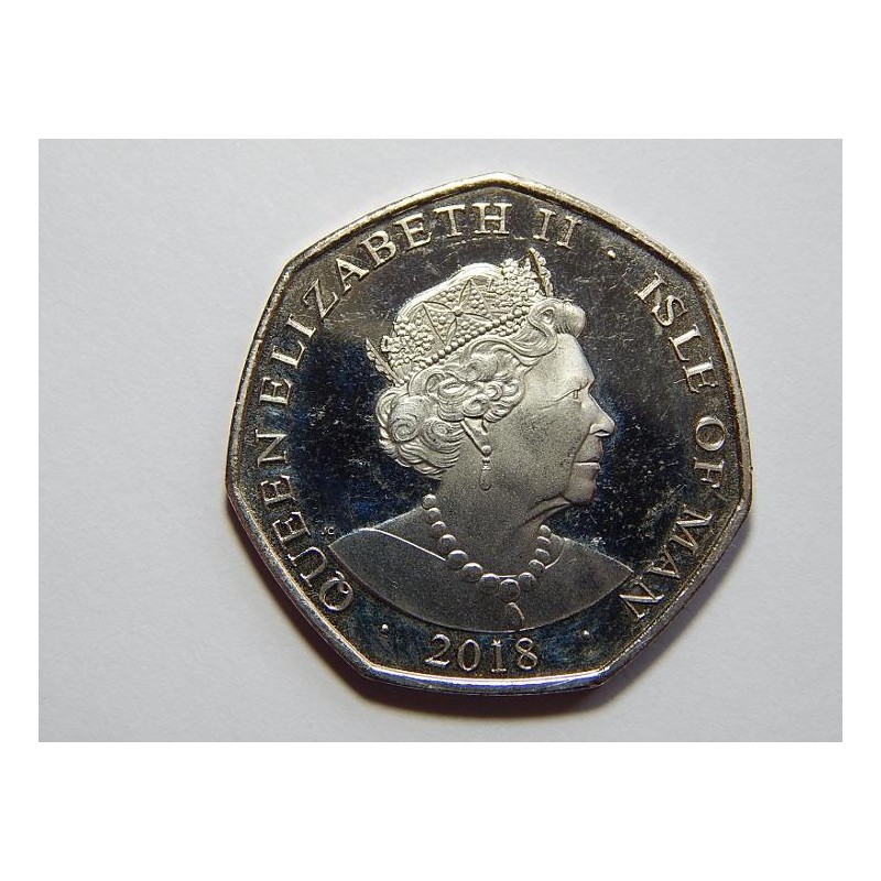 Isle of Man 50 Pence 2018 korunovační kočár UNC č39698 Isle of Man 50 Pence 2018 korunovační kočár UNC č39698