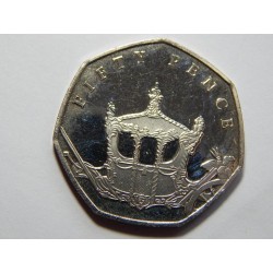 Isle of Man 50 Pence 2018 korunovační kočár UNC č39698