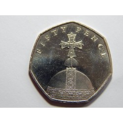Isle of Man 50 Pence 2018 korunovační orb UNC č39701