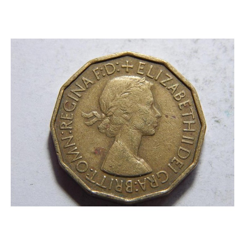 Anglie 3 Pence 1953 XF č37321 Anglie 3 Pence 1953 XF č37321