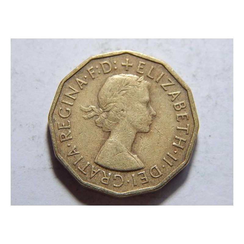 Anglie 3 Pence 1954 XF č37285 Anglie 3 Pence 1954 XF č37285
