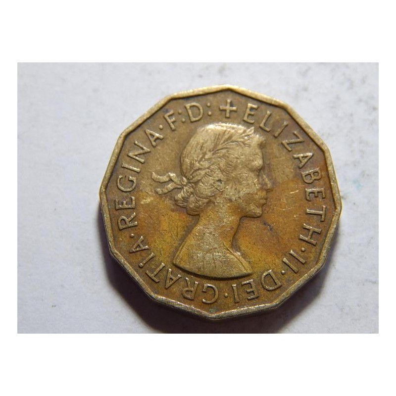 Anglie 3 Pence 1955 XF č37276 Anglie 3 Pence 1955 XF č37276