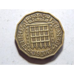 Anglie 3 Pence 1958 XF č37177 