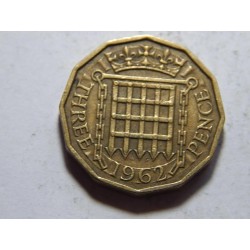 Anglie 3 Pence 1962 XF č37181 