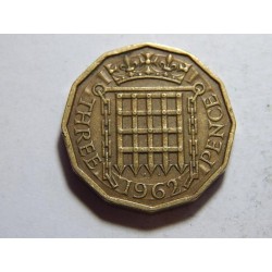 Anglie 3 Pence 1962 XF č37252 
