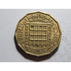 Anglie 3 Pence 1966 XF č37237 