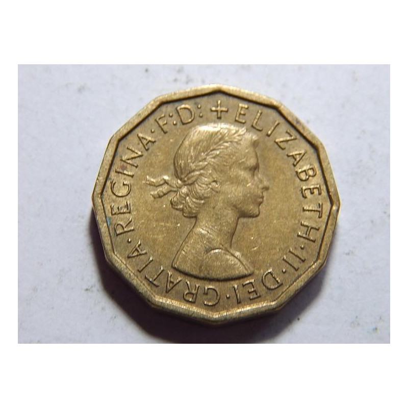 Anglie 3 Pence 1964 XF-UNC č38372 Anglie 3 Pence 1964 XF-UNC č38372