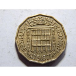 Anglie 3 Pence 1967 XF-UNC č37151 