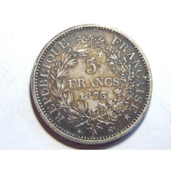 Francie 5 Francs 1873 A Ag XF č00408 