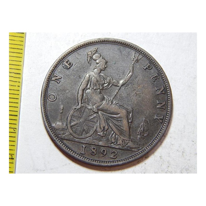 Anglie 1 Penny 1892 XF č44040 Anglie 1 Penny 1892 XF č44040