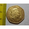Anglie POZLACENÁ 50 Pence Isac Newton 2017 UNC č44053