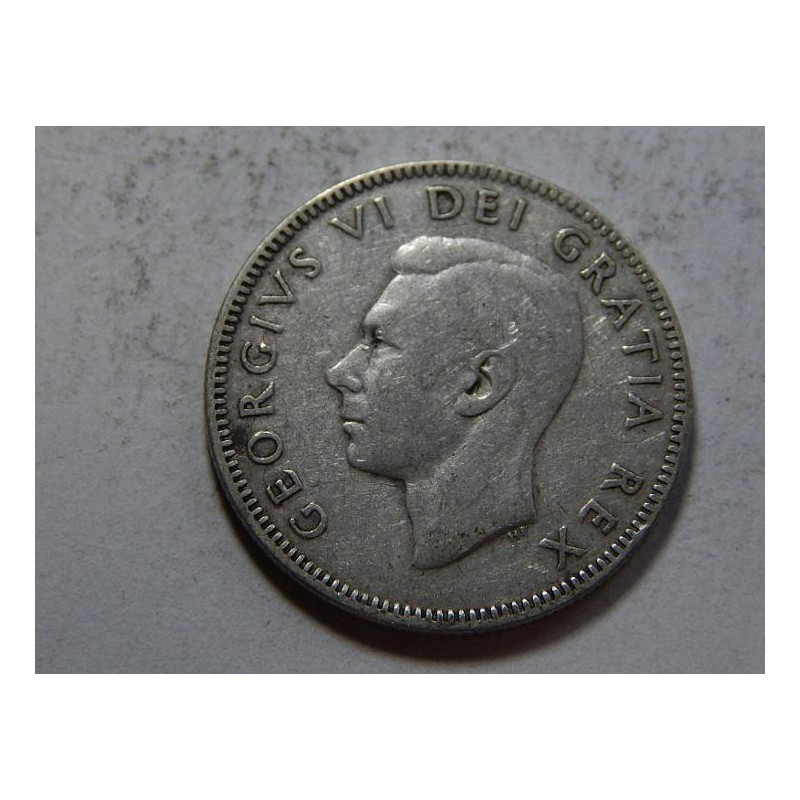 Kanada 25 Cents 1949 Ag VF-XF č44115 Kanada 25 Cents 1949 Ag VF-XF č44115