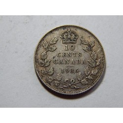 Kanada 10 Cents 1936 Ag XF č39764
