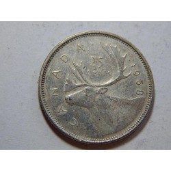 Kanada 25 Cents 1968 Ag XF č39767